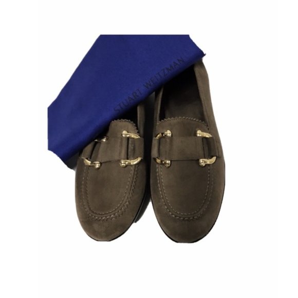 NWT STUART WEITZMAN Suede Wedge Loafers - Picture 4 of 7